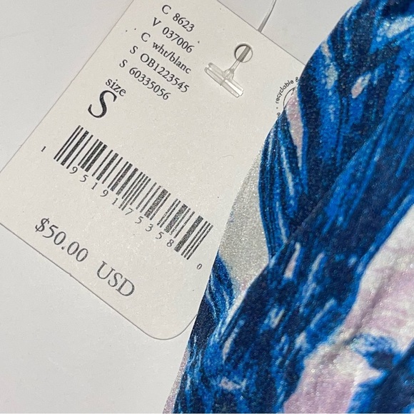 Free People The Way Home Short Tropical White Blue Sz S - Picture 8 of 16